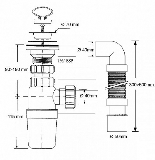 Сифон 1 1/2 MRSK9