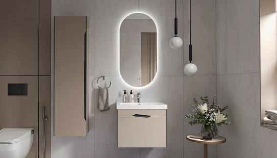 Шкаф для ванны навесной Velvex Krona 400 серый камень