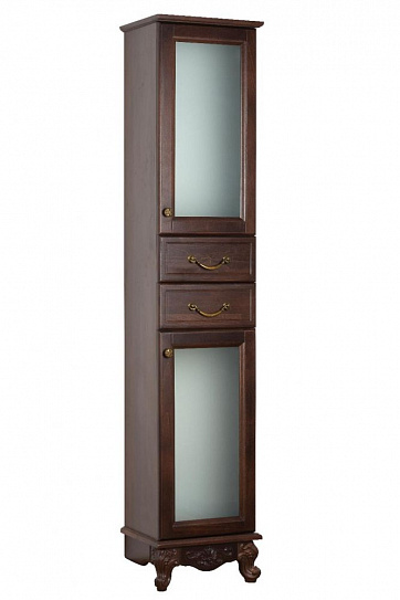 Пенал Bas Версаль со стеклом орех МБ00182