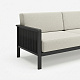 Диван на каркасе из бамбука с подушками 1840 FN-059D-1 BLACK BAMBOO+WHITE FABRIK