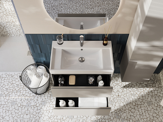 Тумба под раковину Roca Ona 800 бежево-серый матовый 2 ящика A857630510