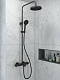 Душевая система VitrA Base Round A4730336EXP с термостатическим смесителем и ручным душем матовая черная латунь