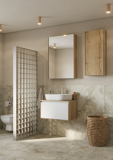 Шкаф навесной Aquaton Либерти дуб эльвезия 1A280003LYC70