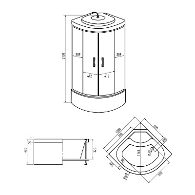 Душевая кабина 100х100 ERLIT ER 3510TP-C4