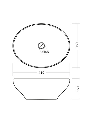 Накладная раковина 41 см MONTEREY ZT-8043 овальная