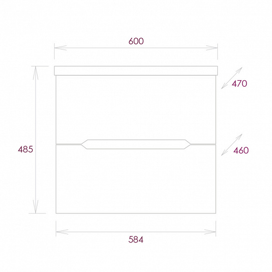 Тумба подвесная АЙЛЕНД 60 Onika 106161 (под раковину 145711)