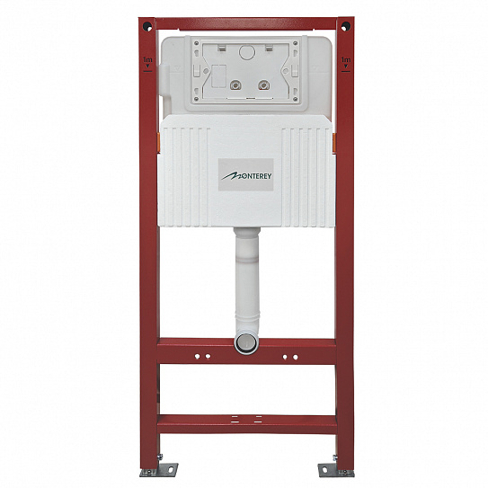 Инсталляция 3в1 для подвесных унитазов Monterey H508A  клавиша графит, шумоизоляционная плита