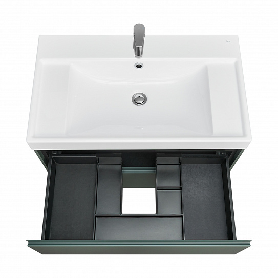 Тумба под раковину Roca Ona 800 зеленый матовый 2 ящика A857630513