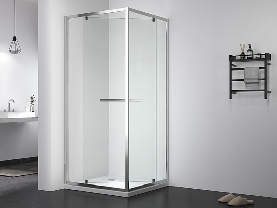 Душевое ограждение 100х100 MONTEREY EX-508 квадрат хром прозрачное 6мм (Side Sliding)