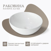 Раковина накладная Sanita Luxe "Art Slim" 40 ART40SLWB01S