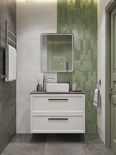 Зеркало в ванную 60х70 с подсветкой и подогревом Monterey Аделия Люкс (холодный свет, мультиблок, на касание)