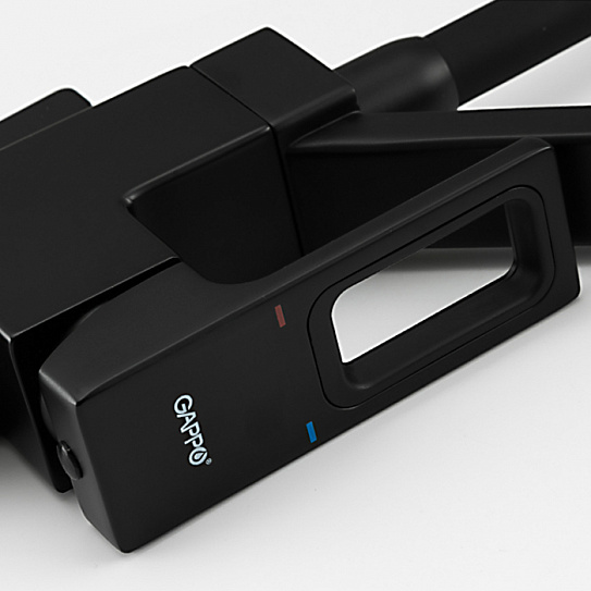 Смеситель для кухни с гибким изливом Gappo G4317-6 черный