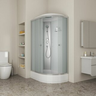 Душевая кабина 120х80х215 Niagara Eco E120/80/26L/MT левая, матовая высокий поддон