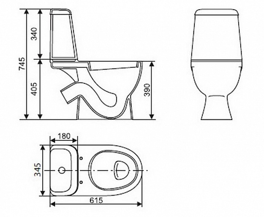 Унитаз-компакт Sanita Luxe Max (крышка микролифт) MAXSLCC01040513