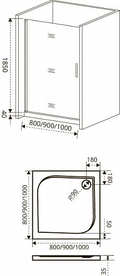 Душевое ограждение Good Door Fantasy DR-100-F-CH