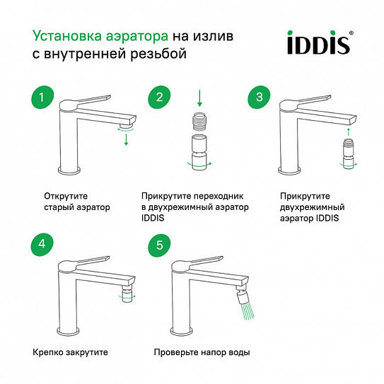 996P22S2SMDR Аэратор для смесителя, пластик, M22, внутренняя резьба, шарнирный, двухрежимный