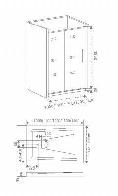 Душевое ограждение Good Door IDEA WTW-1300-C-B