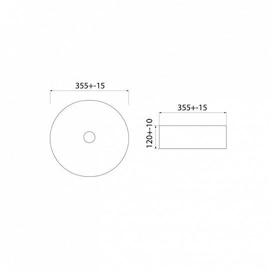 Раковина накладная круглая черная 36 Iddis Ray RAYBM03i27 черный матовый