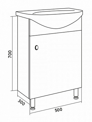 Комплект тумба с раковиной Onika Эко 3 в 1, 52 см, 105205