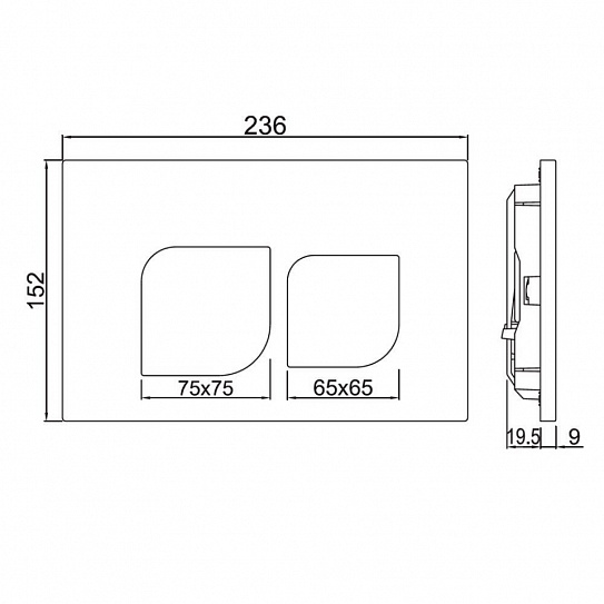 Инсталляция скрытого монтажа Alive Jaquar JCS-WHT-2400FS + клавиша смыва JCP-CHR-852415