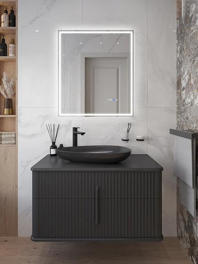 Зеркало в ванную с подсветкой и подогревом Monterey Аделия 70x80 (холодный свет, мультиблок, на касание)