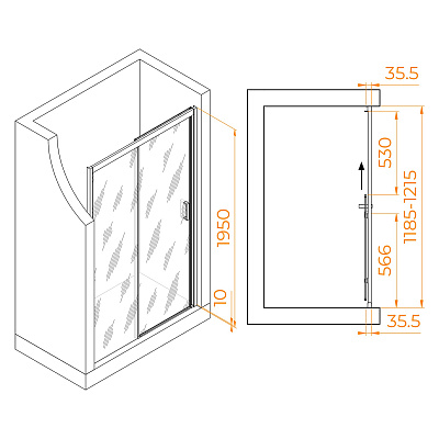 Душевая дверь RGW PA-017B 1800