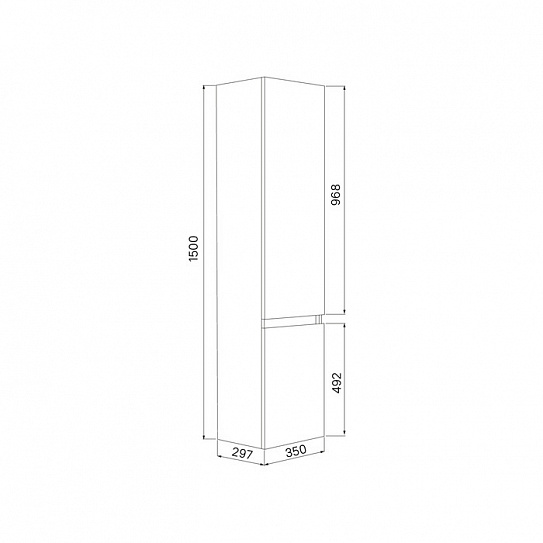 Шкаф пенал 35 см Iddis Zodiac ZOD35A0i97