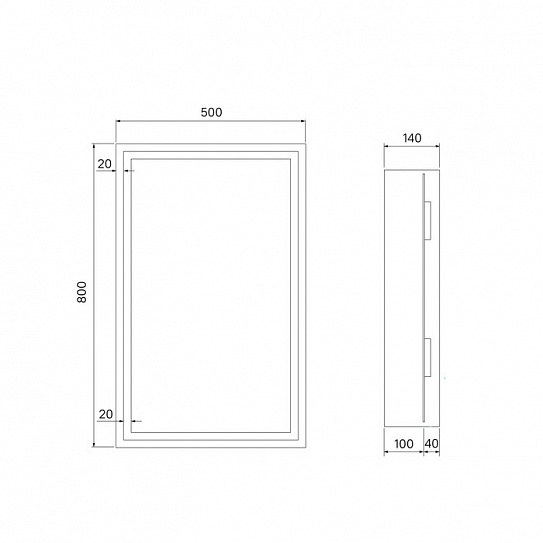 Шкаф-зеркало с подсветкой Iddis Zodiac 50 см ZOD5000i99