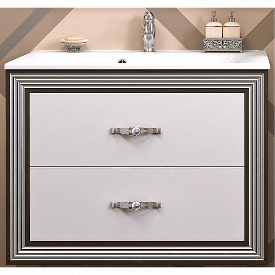 Тумба без раковины Opadiris Карат 100  серебро