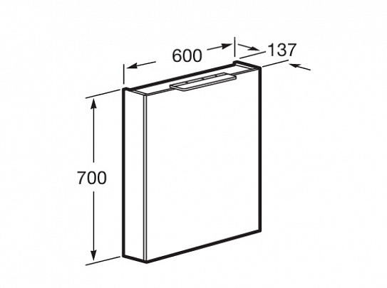 Зеркальный шкаф Roca Oleta 60 правый, белый матовый, A857646501