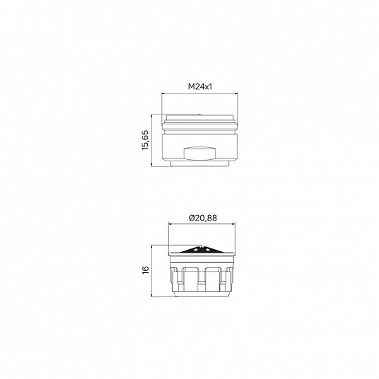 996P24B1SM Аэратор для смесителя, пластик, M24, корпусный, наружная резьба