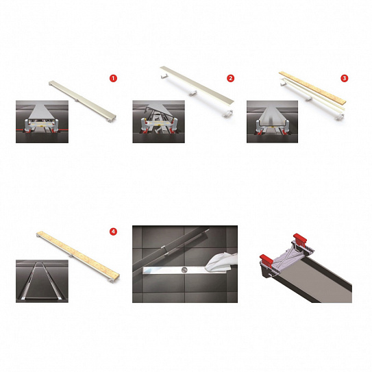 Душевой трап, желоб BERGES C1 Norma 700 вертикальный 090038