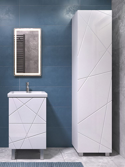 Шкаф пенал для ванной 45 см VIGO Geometry 450, белый