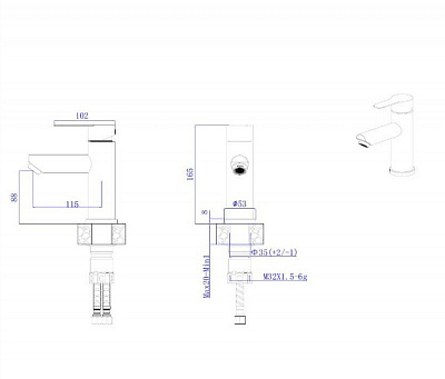 Смеситель для умывальника RUSH Santiago SUS1116-11