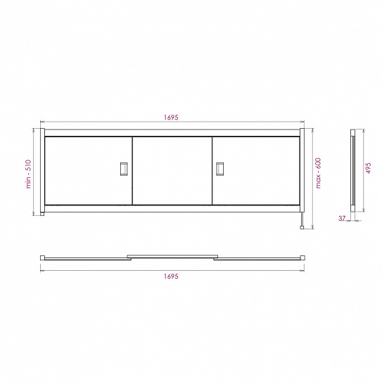 Экран под ванну 170 белый МОНАКО КУПЕ ЭКОНОМ (517014) Onika 517014