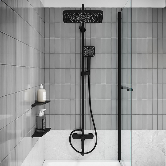 Душевая система с тропическим душем Iddis Parker PARBL3Fi06