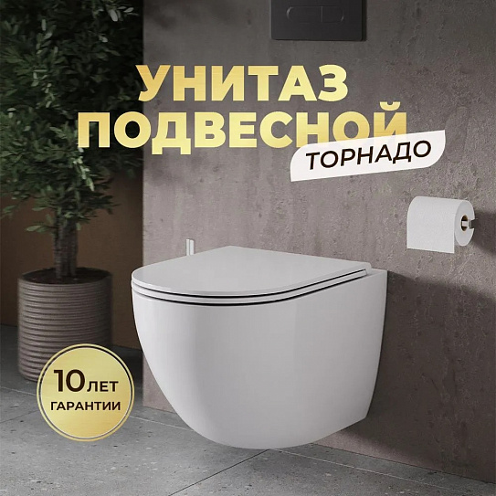 Унитаз подвесной MONTEREY LT-101E-UQ3 торнадо (крепеж, сиденье в комплекте)