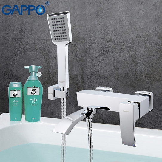 Смеситель для ванны Gappo G3207 хром, излив переключатель на лейку