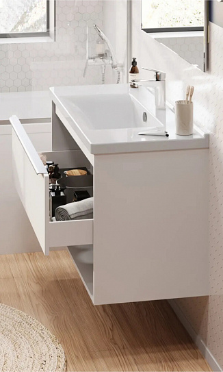 Тумба под раковину Aquaton Хоуп 100 1 створка Белый матовый 1A287401HP2B0 (под ум-к Миранда 100)