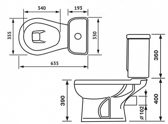 Унитаз-компакт Оскольская Керамика "Дора-Антивсплеск", черный