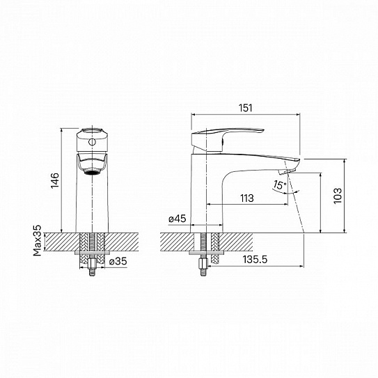 Смеситель для умывальника Iddis Ray RAYSB00i01