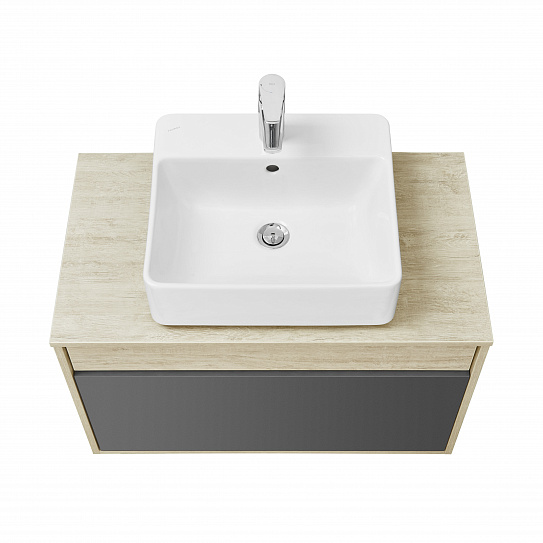 Тумба под накладную раковину Aquaton Лофт Урбан 80 серый графит, дуб орегон 1A247601LQX60