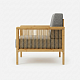 Кресло на каркасе из бамбука 830 с подушками FN-059D-2 NATURE BAMBOO+GREY FABRIK