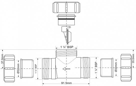 Обратный клапан Ду=32ммхДу=32мм McAlpine S28-NRV-32