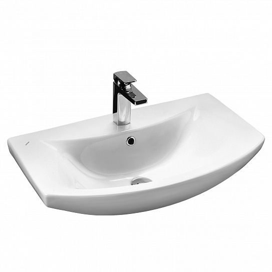 Тумба с раковиной Aquaton Бекка PRO 70 белый, дуб сомерсет 1A208701BAC20