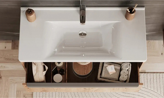 Тумба под раковину Aquaton Хоуп 100 1 створка Орех 1A287401HP6C0 (под ум-к Миранда 100)