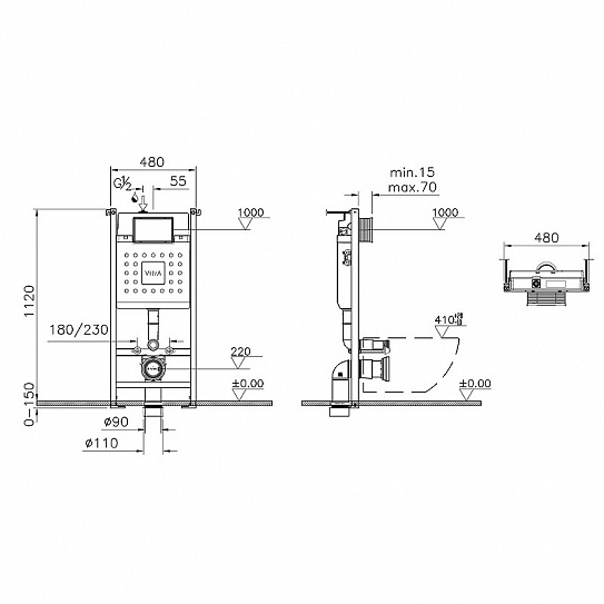 Инсталляция для унитаза Vitra V-Fix Cor 732-5800-01