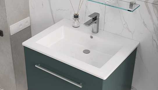 Тумба под раковину Posse 650-0-1 (Оскар) навесная верде Velvex (рак.235257 в комплект не входит)