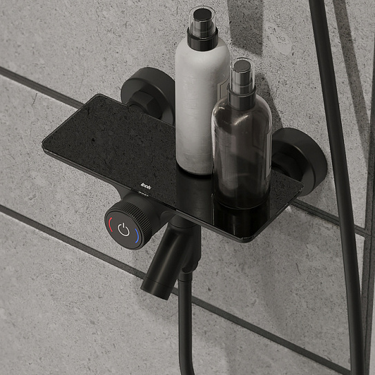 Смеситель для ванны с управлением Push Control IDDIS Shelfy SHEBLBTi02WA черный матовый