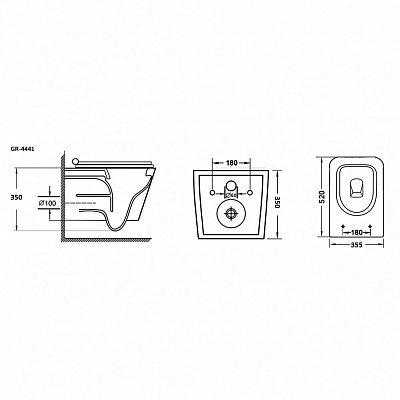 Унитаз подвесной Grossman GR-4441S (520*355*350)